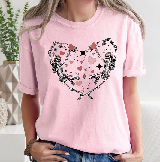 Skeletons Dancing Heart Tee