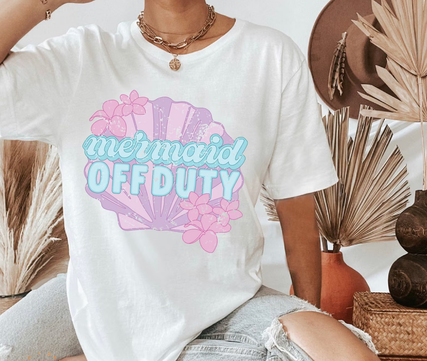 Mermaid Off Duty T-Shirt or Crew Sweatshirt