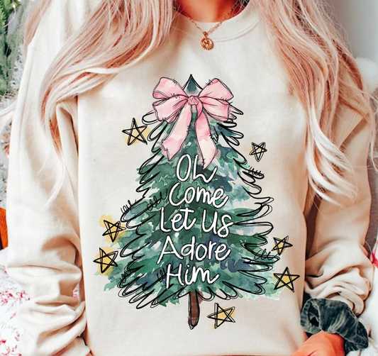 Oh Come Let Us Adore Him T-Shirt or Crew Sweatshirt