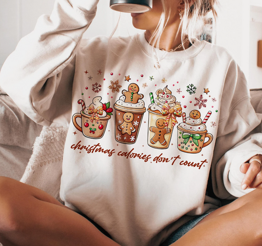 Christmas Calories Don't Count T-Shirt or Crew Sweatshirt