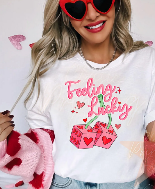 Feeling Lucky Cherry Dice T-Shirt or Crew Sweatshirt