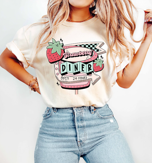 Strawberry Diner T-Shirt or Crew Sweatshirt