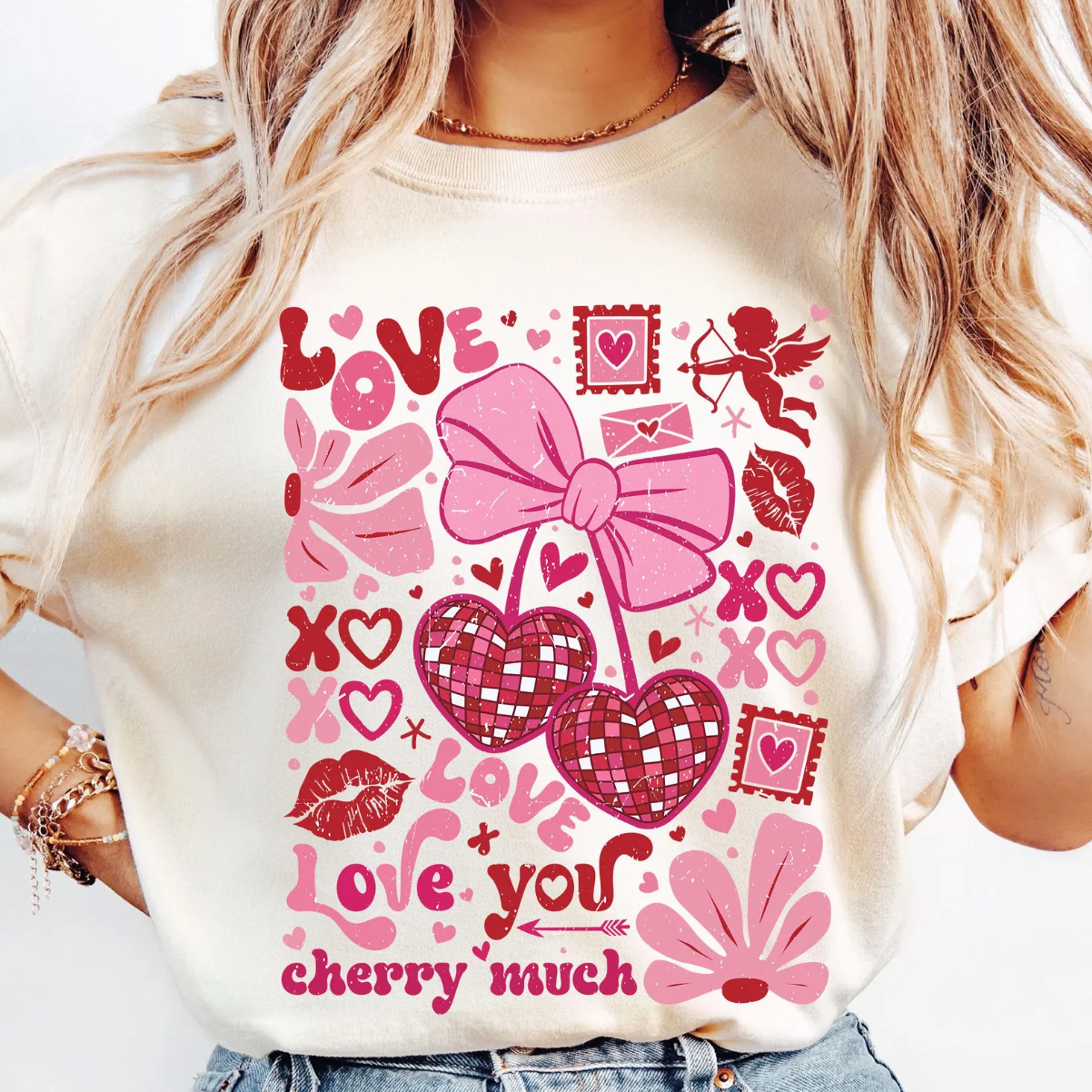 Love You Cherry Much Collage T-Shirt or Crew Sweatshirt