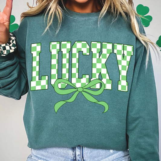 Lucky Bow T-Shirt or Crew Sweatshirt