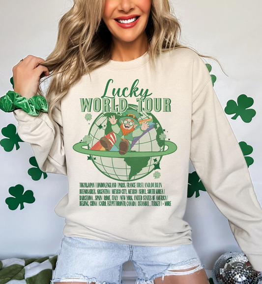Lucky World Tour T-Shirt or Crew Sweatshirt