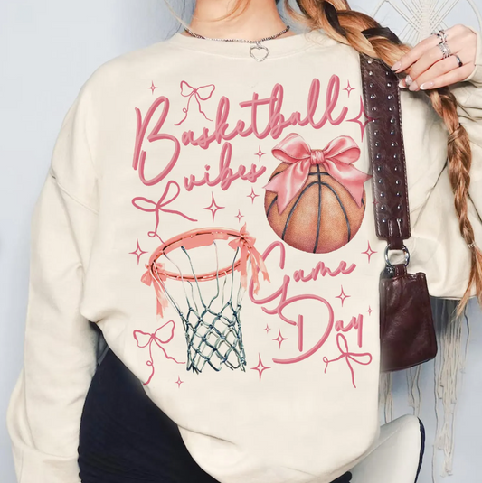 Basketball Vibes Game Day T-Shirt or Crew Sweatshirt