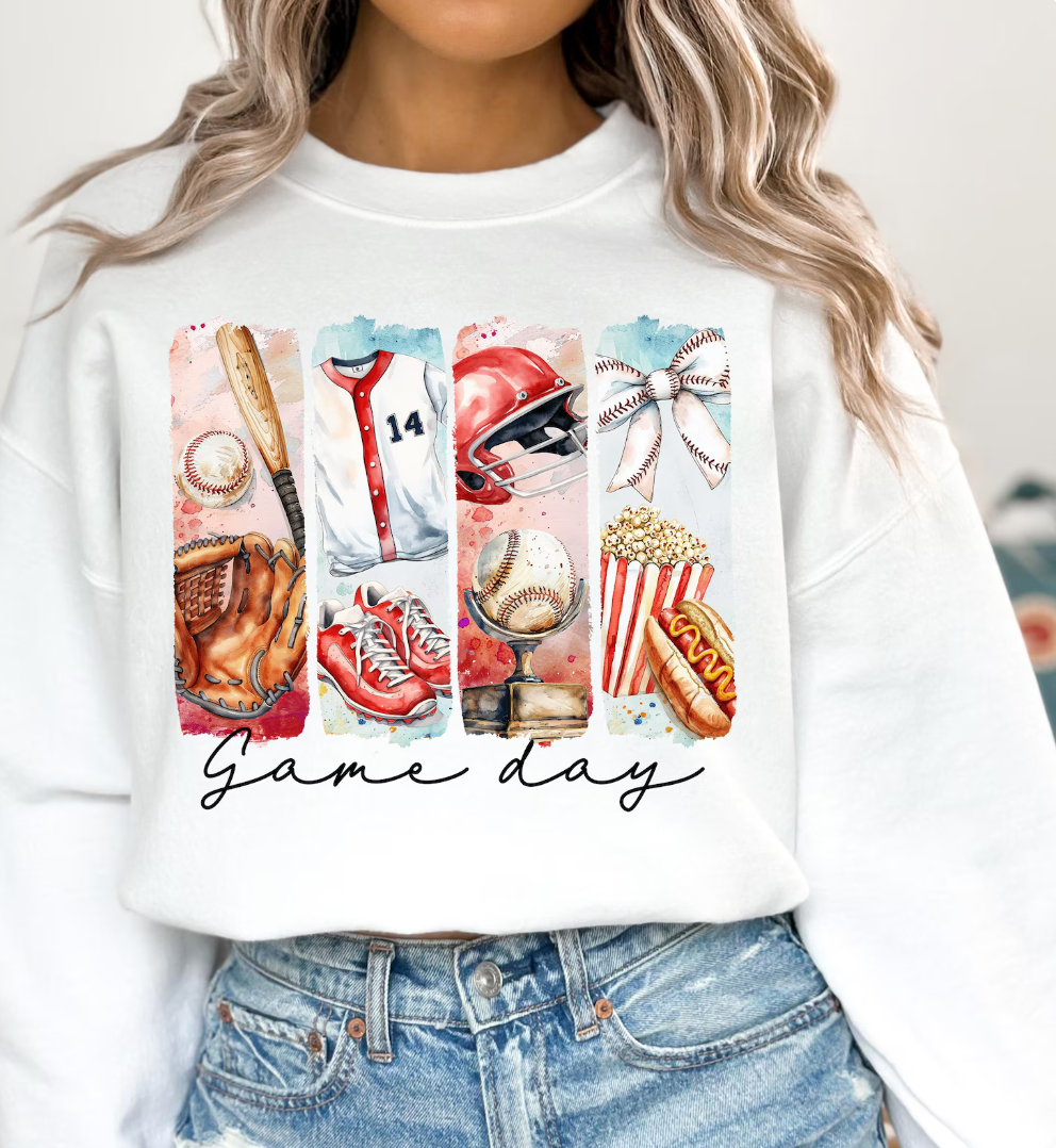Baseball Game Day T-Shirt or Crew Sweatshirt