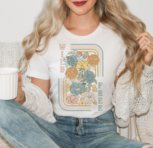 Wild & Free Retro T-Shirt or Crew Sweatshirt