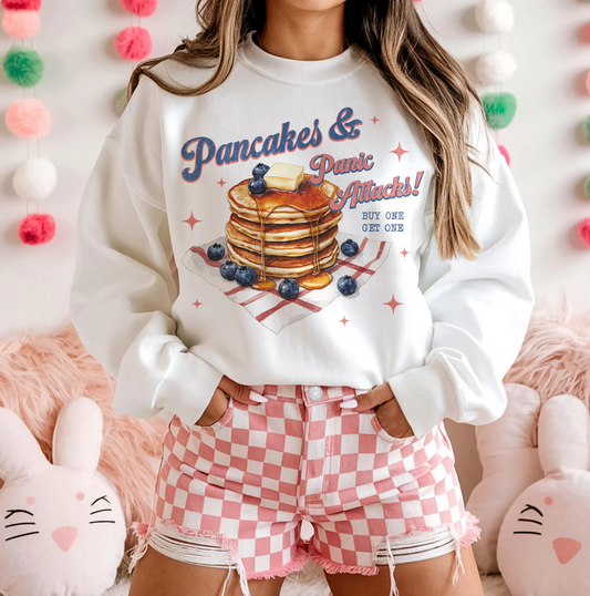 Pancakes & Panic Attacks T-Shirt or Crew Sweatshirt