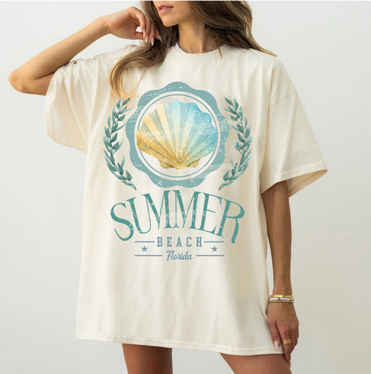 Summer Beach Florida Shell T-Shirt or Crew Sweatshirt