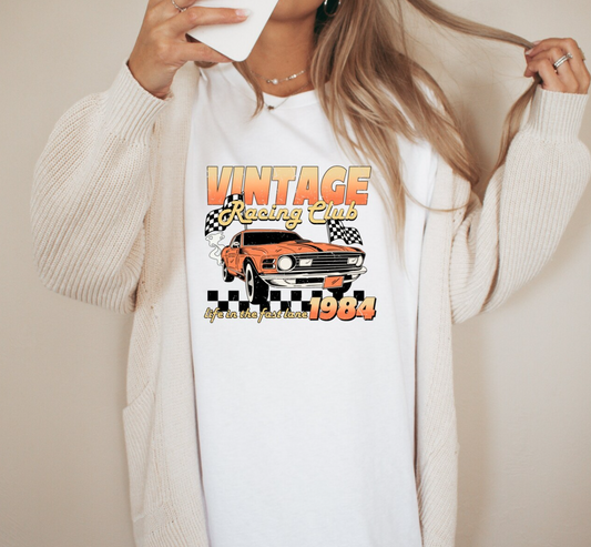 Vintage Racing Club 1984 T-Shirt or Crew Sweatshirt