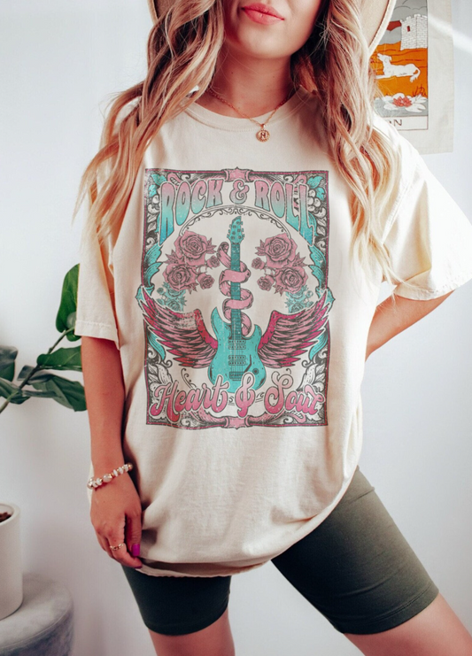 Rock & Roll Heart & Soul T-Shirt or Crew Sweatshirt