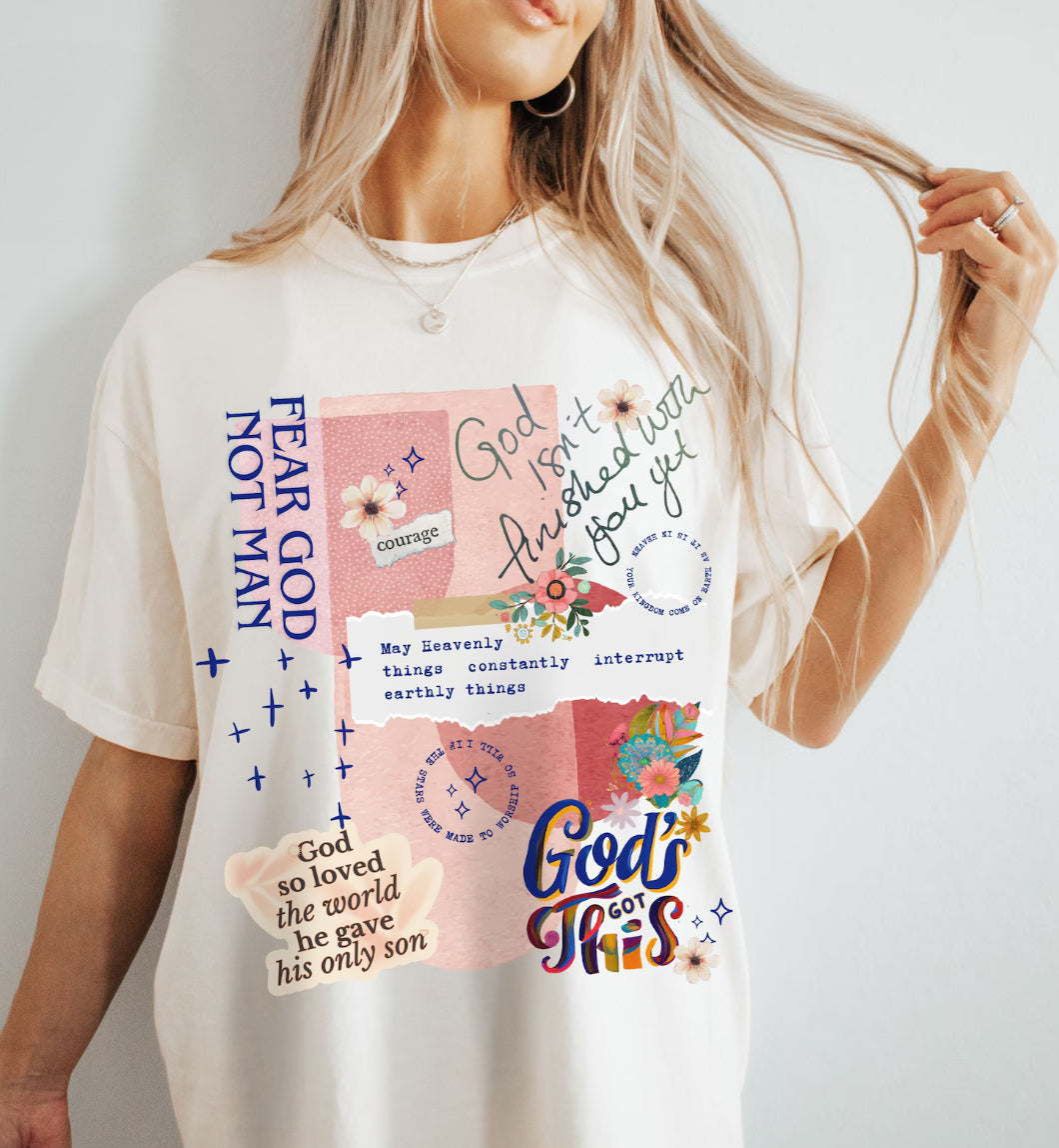 God Isn't Finished With You Yet Collage T-Shirt or Crew Sweatshirt