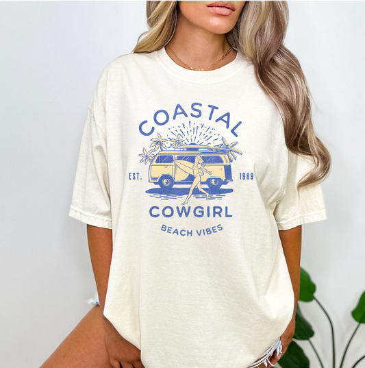 Coastal Cowgirl Beach Vibes T-Shirt or Crew Sweatshirt