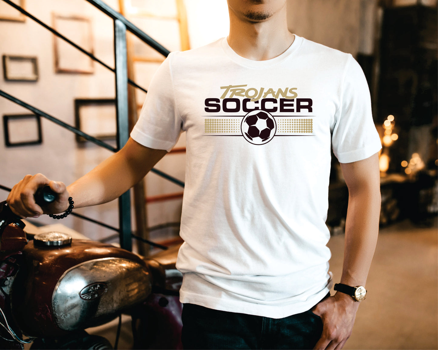 Trojans Soccer Ball Tee (Rigby Soccer)