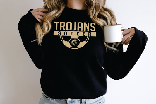 Trojans Soccer Ball & Mascot Crew Sweatshirt