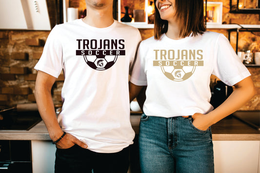 Trojans Soccer Ball & Mascot Tee (Rigby Soccer)