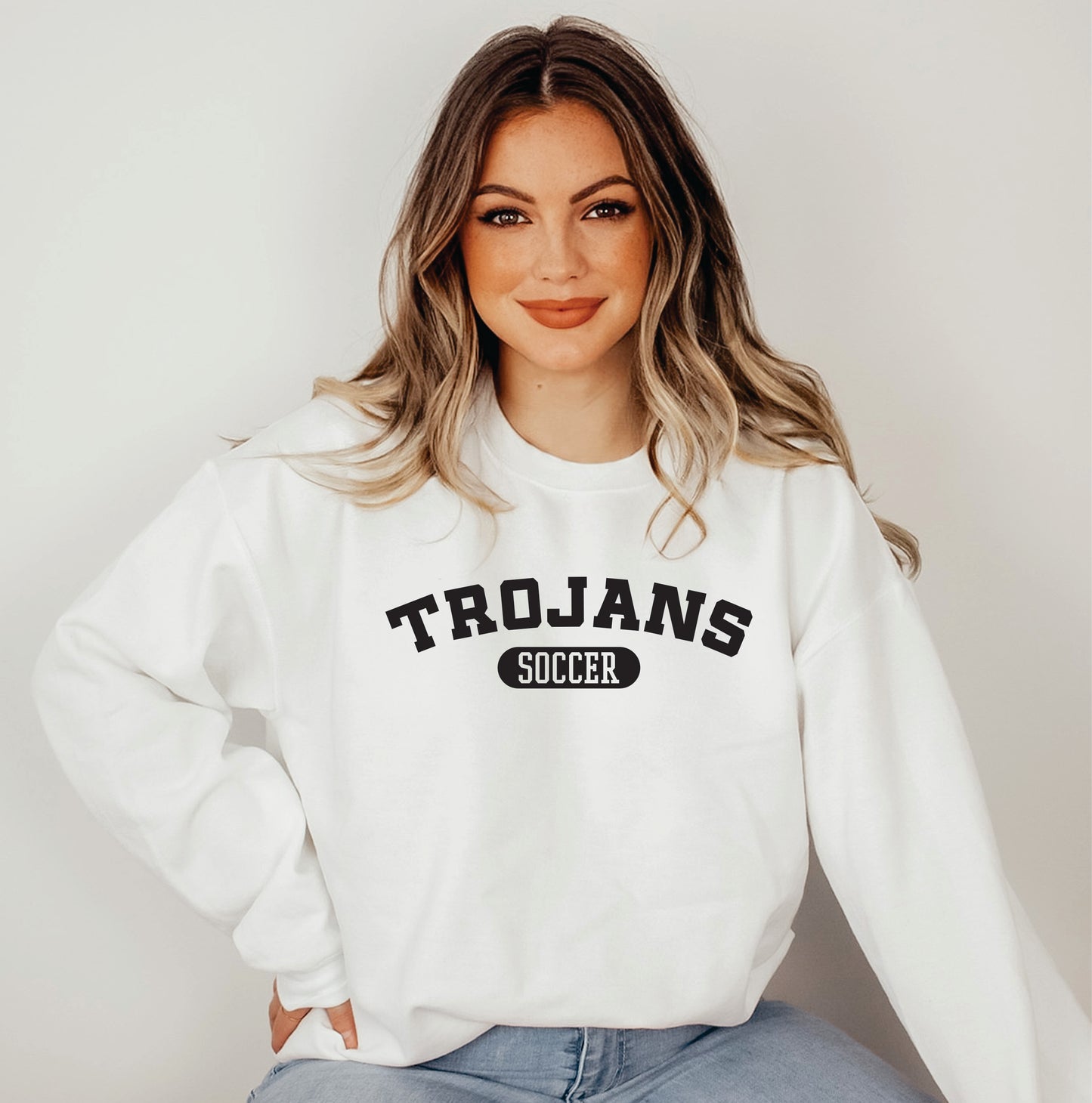 Collegiate Style Trojans Crew Sweatshirt