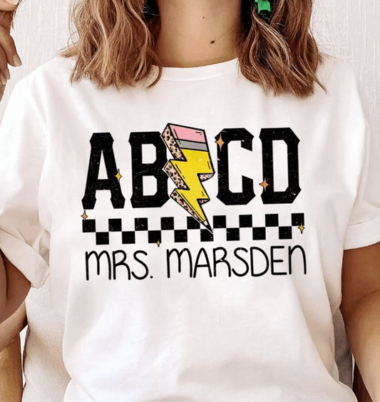ABCD Personalized Teacher Tees