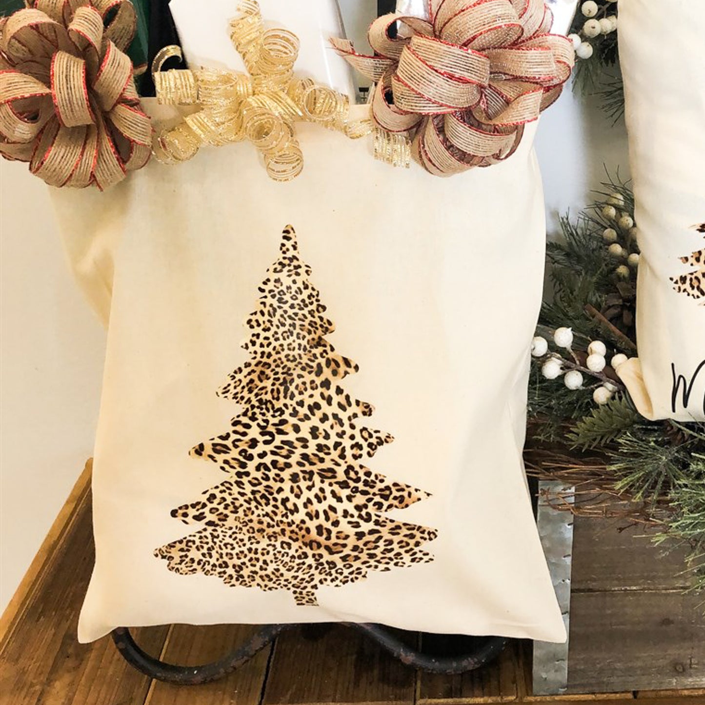 Cheetah Print Tree Tote Bag