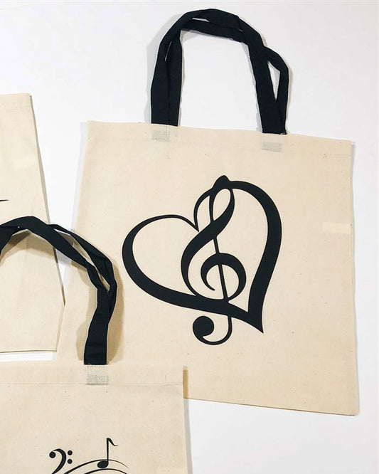 Musical Note In Heart Tote Bag