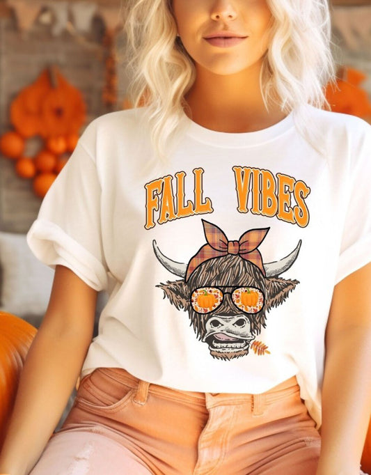 Fall Vibes With Cow Tee