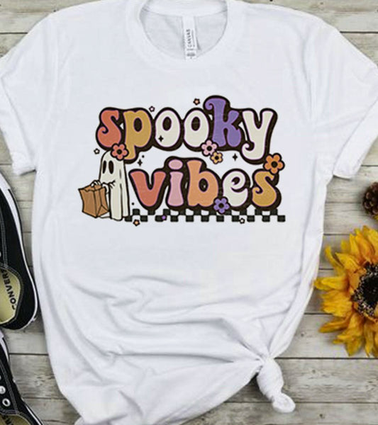 Spooky Vibes Checkered Tee