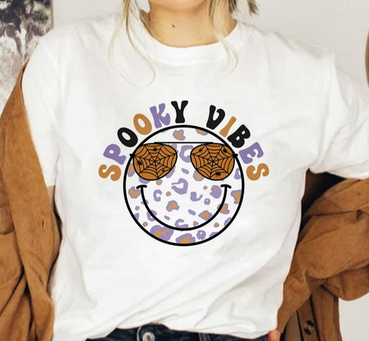 Spooky Vibes Smiley Face Tee