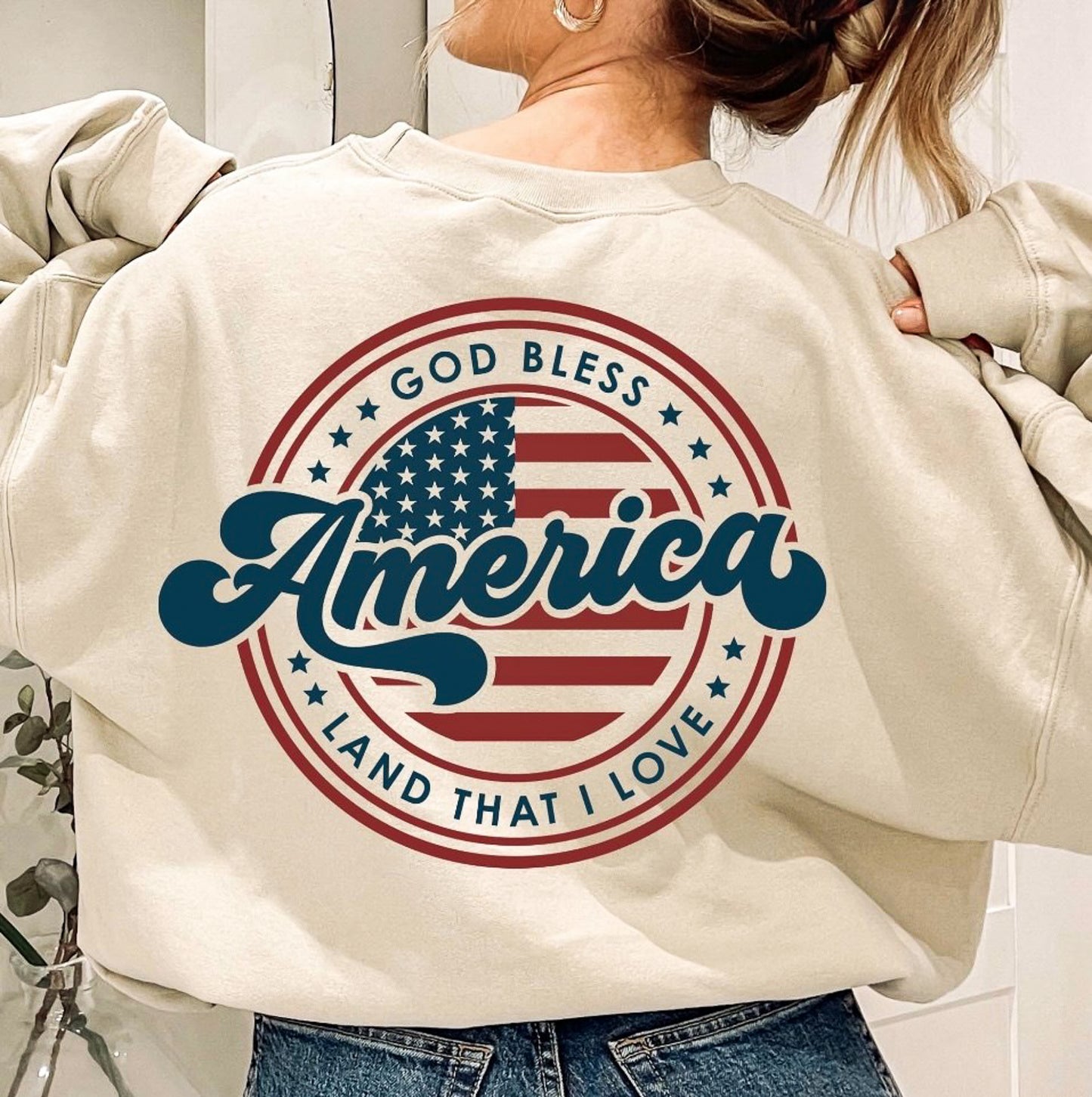 God Bless America The Land That I Love Crew Sweatshirt