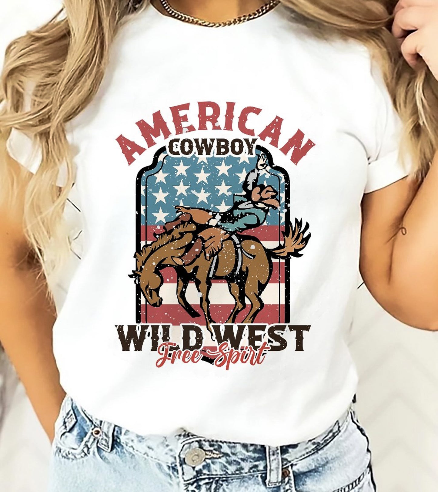 American Cowboy Wild West Free Spirit Tee