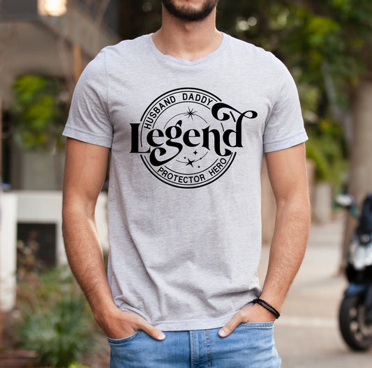 Legend Husband Daddy Protector Hero T-Shirt or Crew Sweatshirt