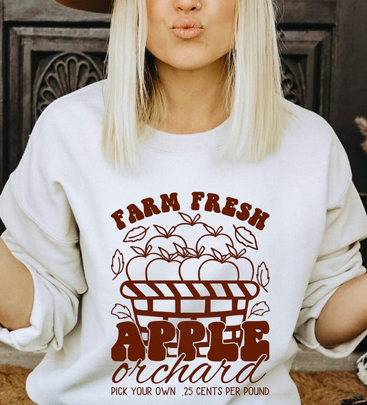 Farm Fresh Apple Orchard Crew Sweatshirt