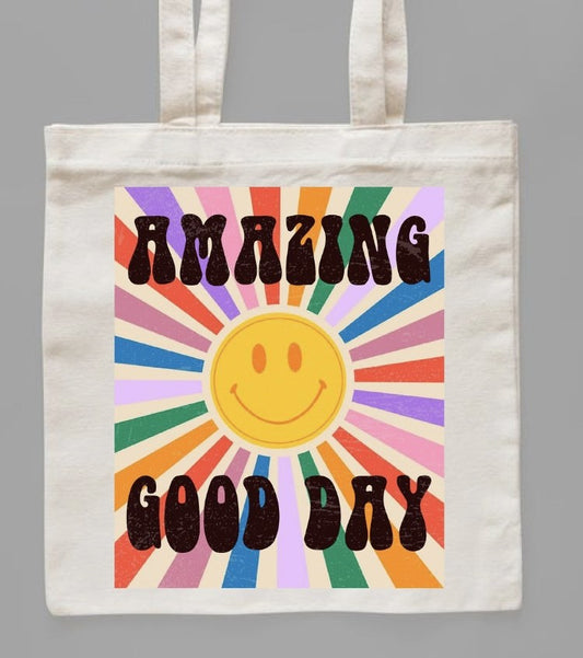 Amazing Good Day Smiley Canvas Bag