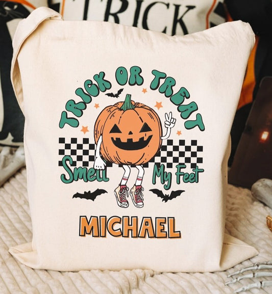 Personalized Trick Or Treat Smell My Feet Tote