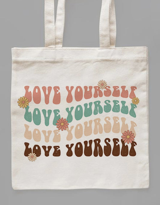 Love Yourself (Wavy Stacked) Canvas Bag