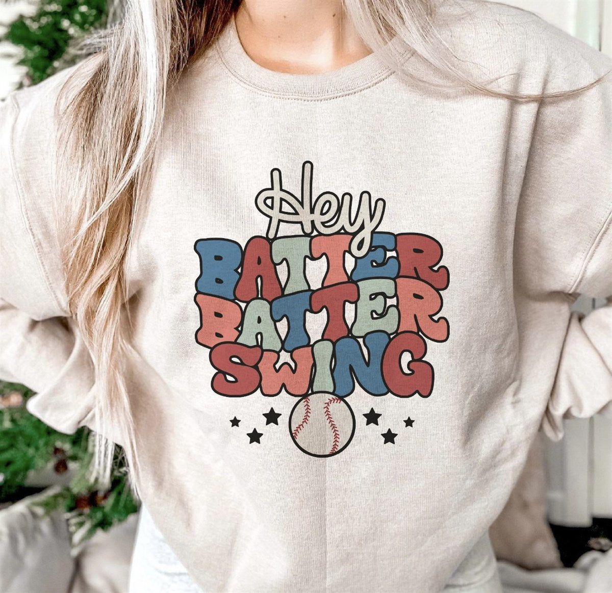 Hey Batter Batter Swing Crew Sweatshirt