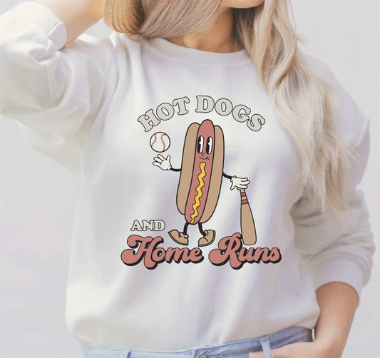 *Baseball Hot Dogs And Home Runs T-Shirt or Crew Sweatshirt