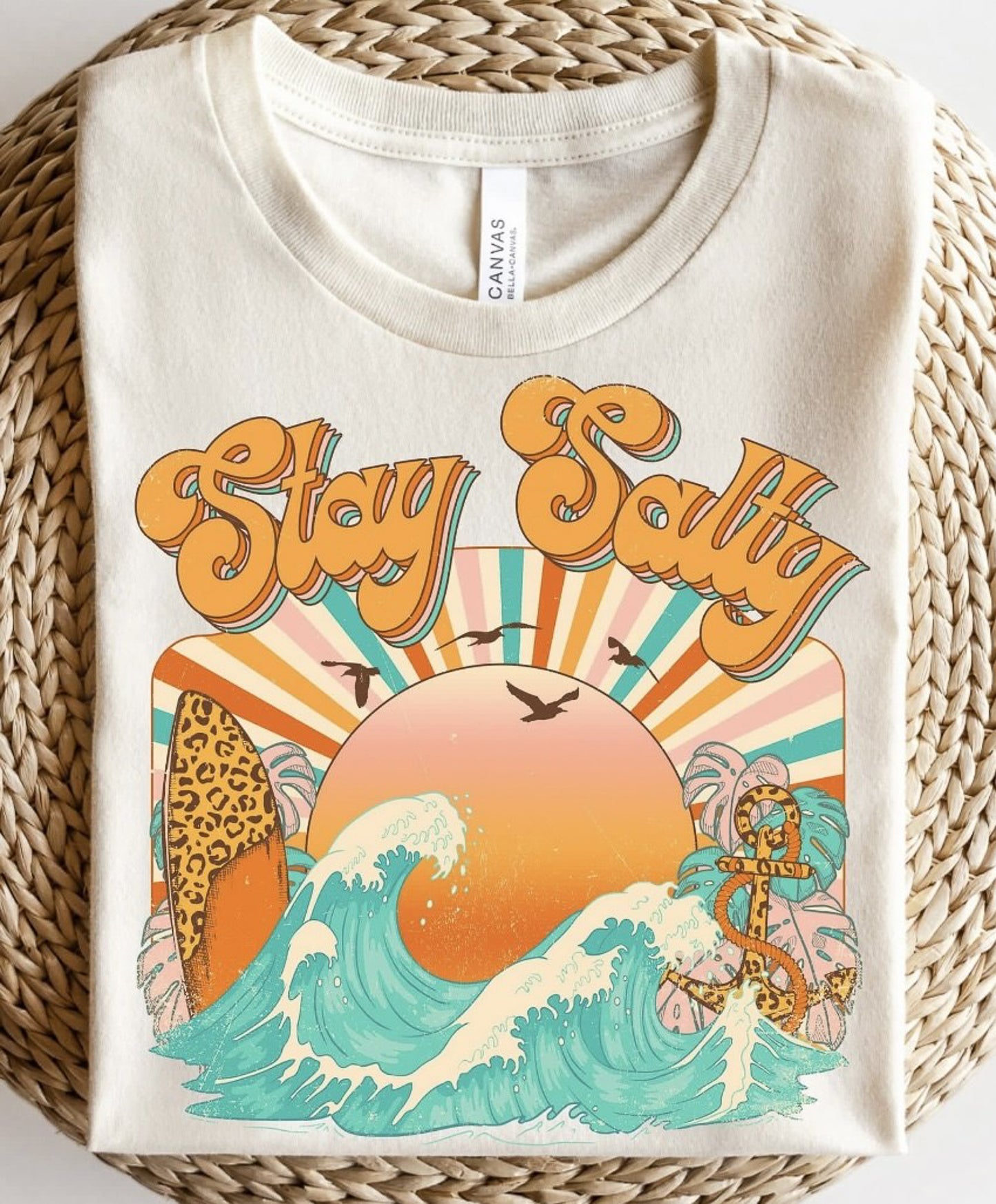 Stay Salty Sun With Waves T-Shirt or Crew Sweatshirt