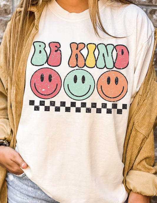 Be Kind With 3 Smileys Tee