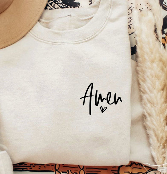 Amen Heart Pocket Logo Crew Sweatshirt