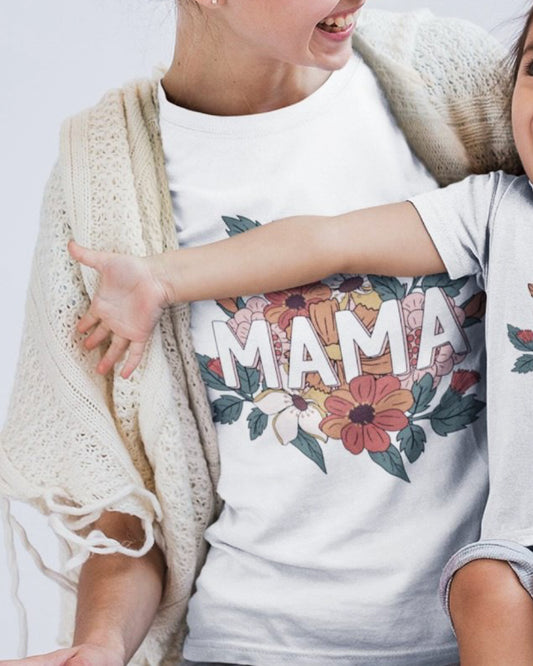 Floral Mama T-Shirt or Crew Sweatshirt