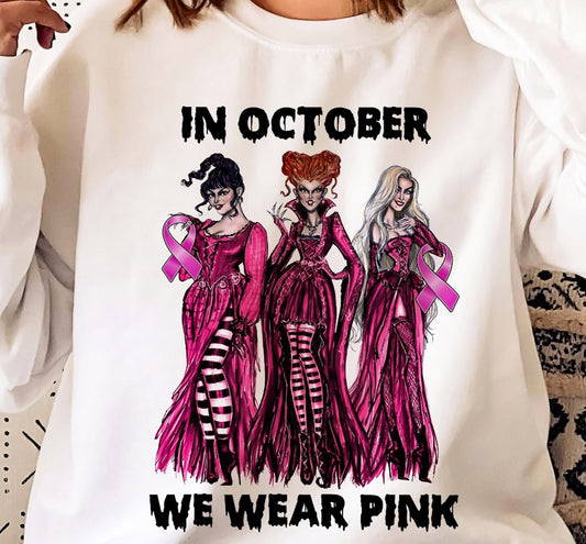 In October We Wear Pink Crew Sweatshirt