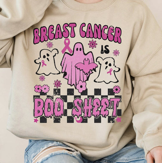 Breast Cancer Is Boo Sheet Crew Sweatshirt
