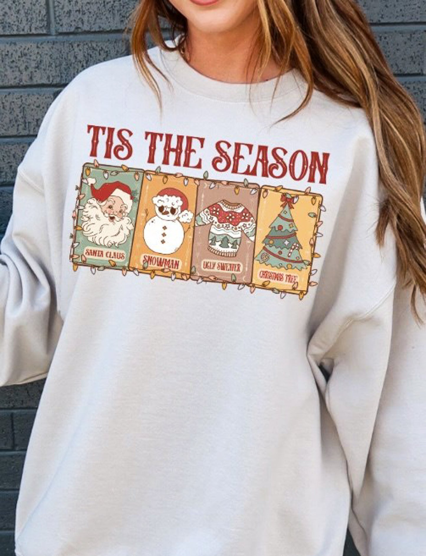 Tis The Season 4 Christmas Cards Crew Sweatshirt