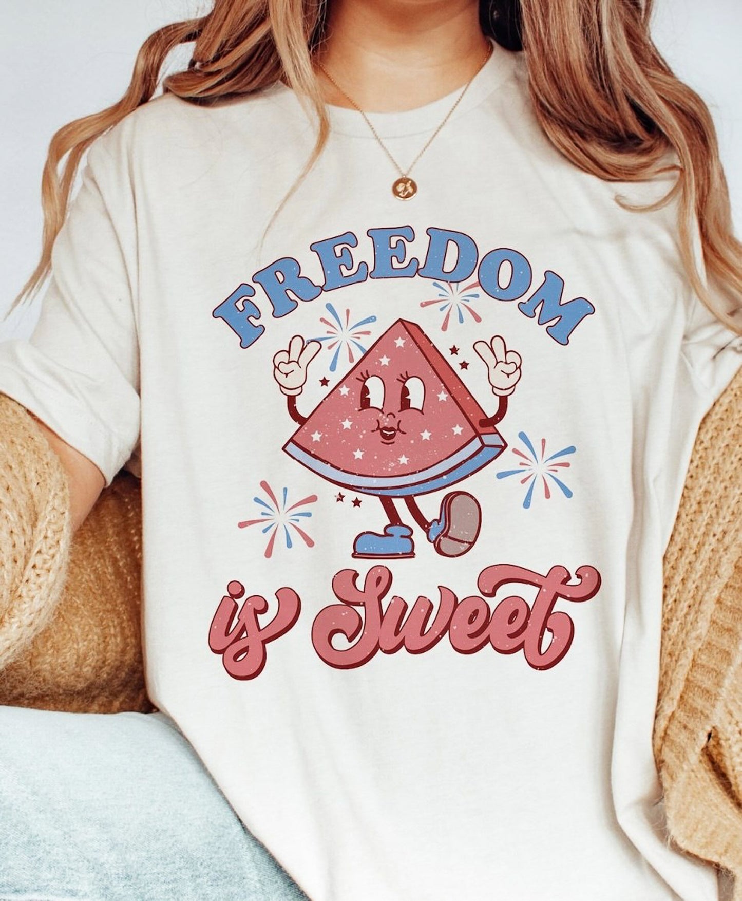 Freedom Is Sweet Watermelon T-Shirt or Crew Sweatshirt