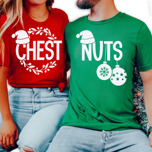 Hilarious Chestnuts Holiday Couples Tees