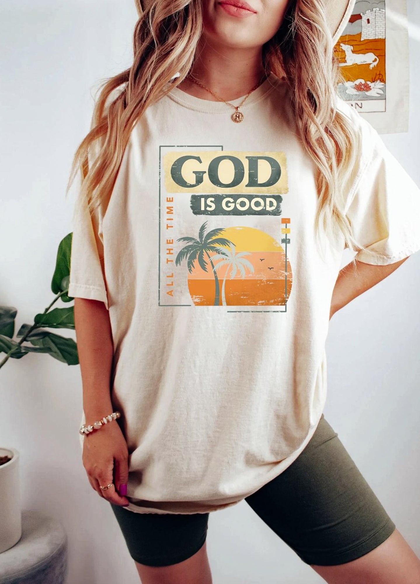 God Is Good All The Time Palm Trees Tee