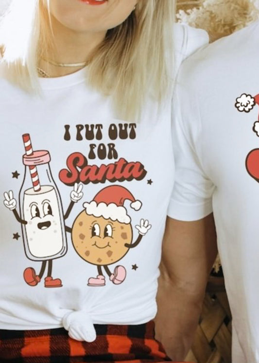 I Put Out For Santa Milk & Cookie Tee