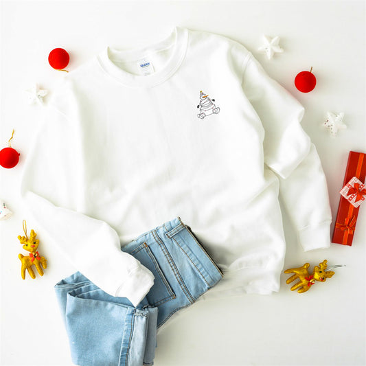 Snowman Embroidered Crew Sweatshirt