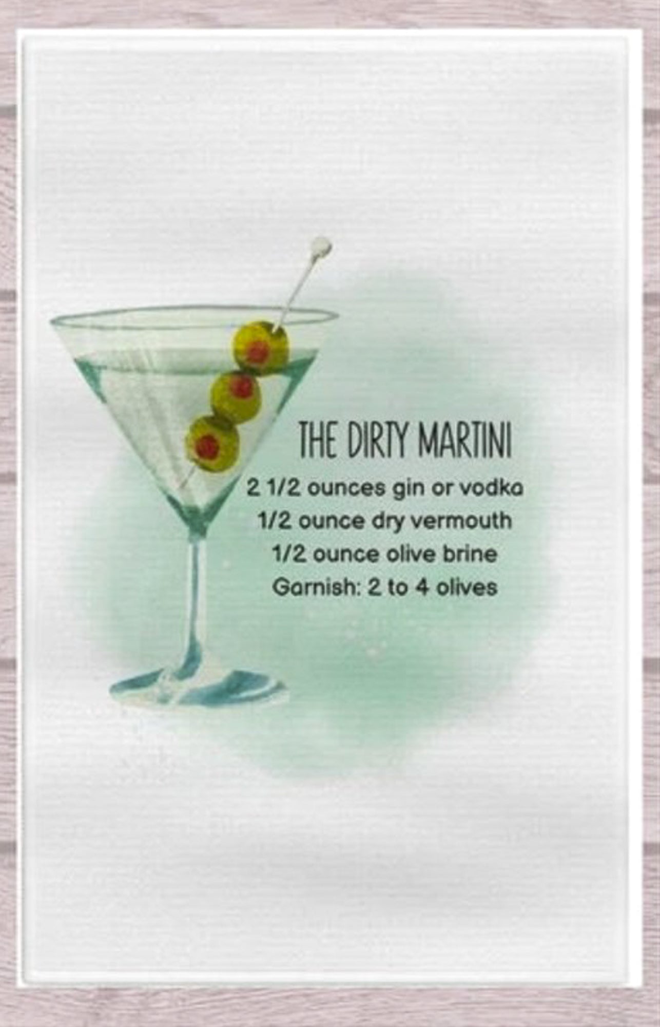 The Dirty Martini Recipe Kitchen Towel